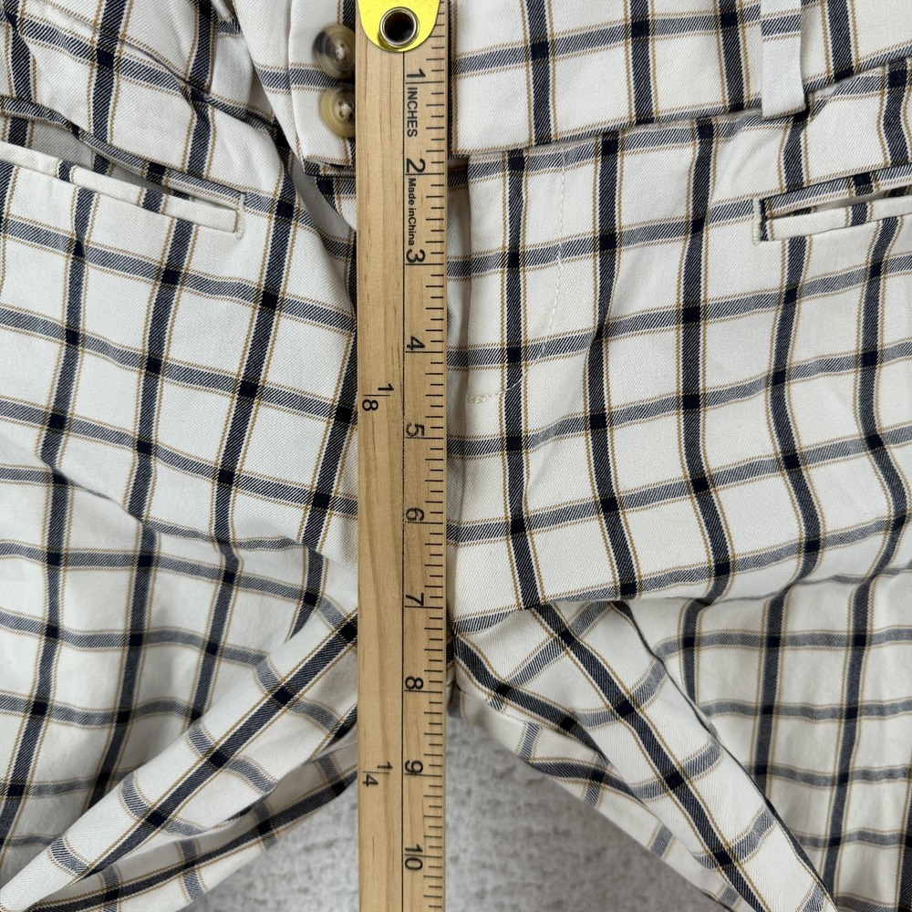 Anthropologie Dress Pants Womens 2P White Plaid Essential Slim Cropped 28x22 NWT - Picture 6 of 8